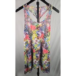 Y2K OP Ocean Pacific Floral Racerback Tank Top M 7-9 Colorful Beachcore Tropical